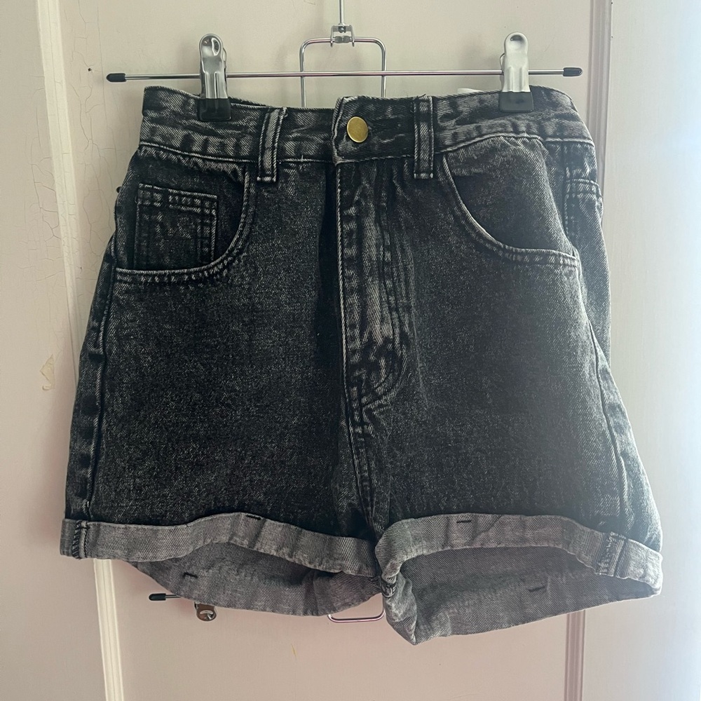shein xs black jean shorts